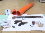 Galatina, rinvenute armi all'interno di un tubo in plastica...