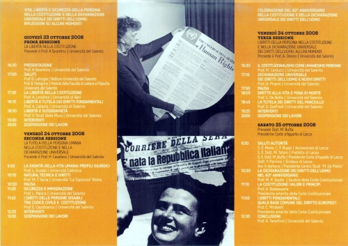 Università del Salento, Convegno sul Sessantesimo anniversario della...